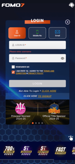 FOMO7 Login